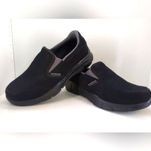 Men's Skechers Equalizer Persistant Size 10 EW Black Mesh Slip-On Sneaker